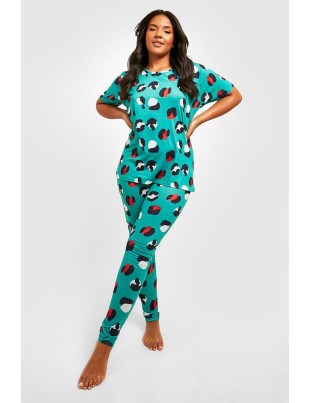 Пижамные брюки женские Boohoo XL Зеленые с леопардовым принтом 490-