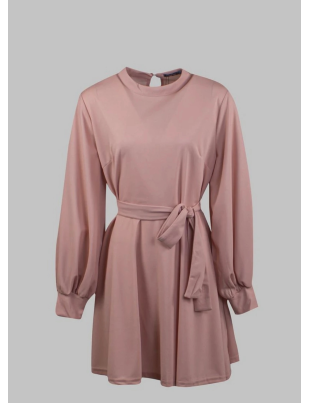 Платье с поясом Boohoo S Розовое BTG-0119